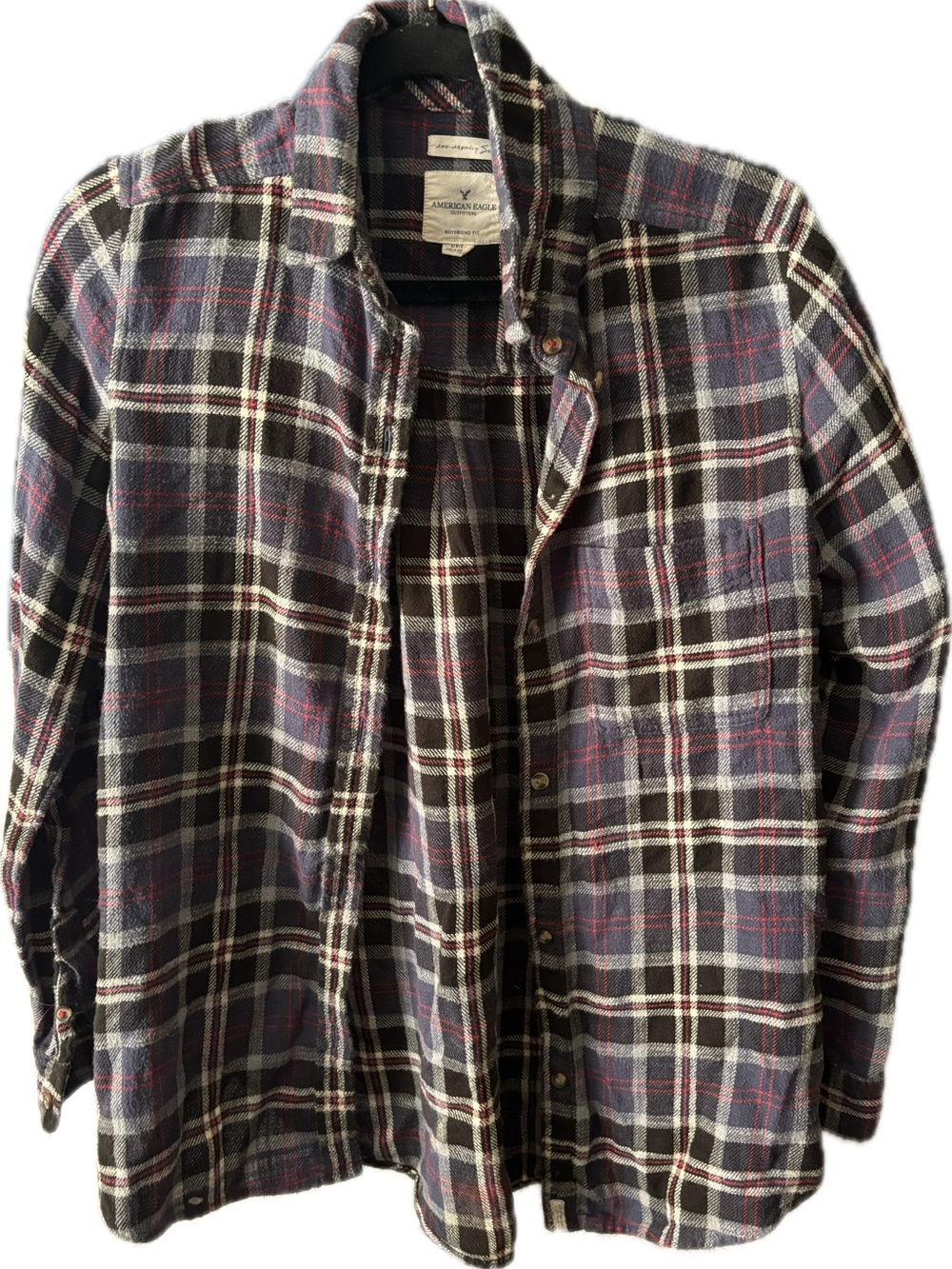 American Eagle Outfitters Boyfriend Fit Plaid Flannel Shirt Women's Size Small